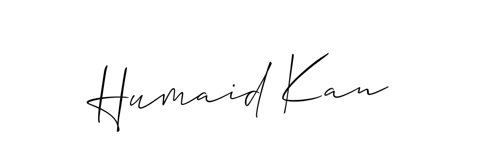 You can use this online signature creator to create a handwritten signature for the name Humaid Kan. This is the best online autograph maker. Humaid Kan signature style 2 images and pictures png