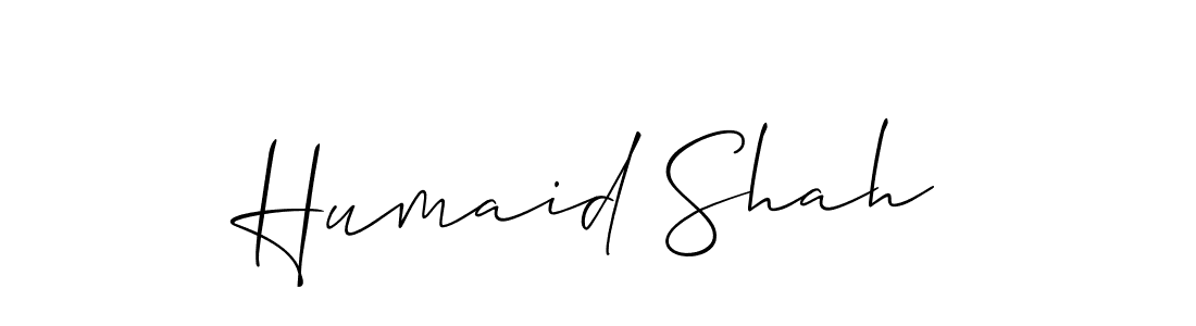 Humaid Shah stylish signature style. Best Handwritten Sign (Allison_Script) for my name. Handwritten Signature Collection Ideas for my name Humaid Shah. Humaid Shah signature style 2 images and pictures png
