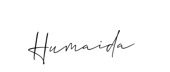 Make a beautiful signature design for name Humaida. With this signature (Allison_Script) style, you can create a handwritten signature for free. Humaida signature style 2 images and pictures png