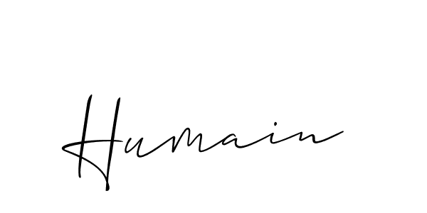 You should practise on your own different ways (Allison_Script) to write your name (Humain) in signature. don't let someone else do it for you. Humain signature style 2 images and pictures png