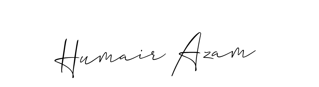 Make a beautiful signature design for name Humair Azam. With this signature (Allison_Script) style, you can create a handwritten signature for free. Humair Azam signature style 2 images and pictures png