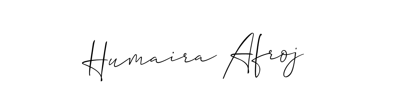 The best way (Allison_Script) to make a short signature is to pick only two or three words in your name. The name Humaira Afroj include a total of six letters. For converting this name. Humaira Afroj signature style 2 images and pictures png