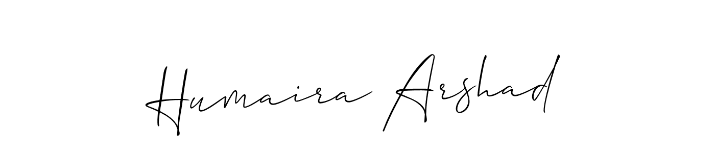 Design your own signature with our free online signature maker. With this signature software, you can create a handwritten (Allison_Script) signature for name Humaira Arshad. Humaira Arshad signature style 2 images and pictures png