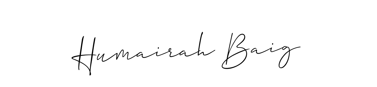 Humairah Baig stylish signature style. Best Handwritten Sign (Allison_Script) for my name. Handwritten Signature Collection Ideas for my name Humairah Baig. Humairah Baig signature style 2 images and pictures png