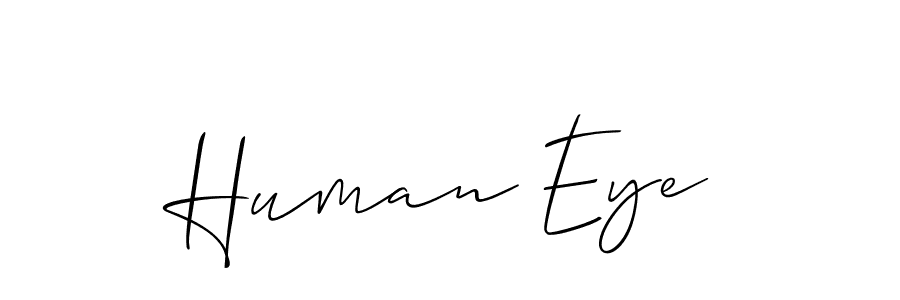 How to make Human Eye signature? Allison_Script is a professional autograph style. Create handwritten signature for Human Eye name. Human Eye signature style 2 images and pictures png