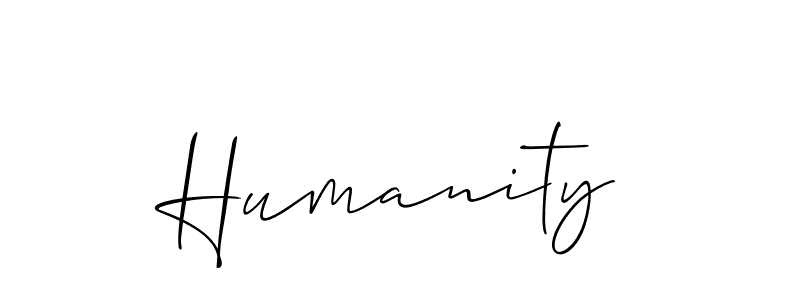 Make a beautiful signature design for name Humanity. With this signature (Allison_Script) style, you can create a handwritten signature for free. Humanity signature style 2 images and pictures png