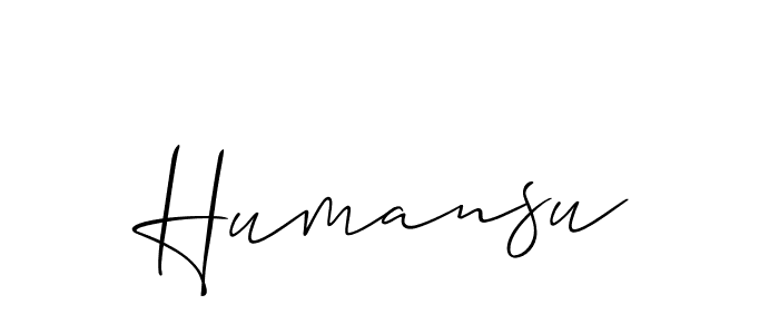 Use a signature maker to create a handwritten signature online. With this signature software, you can design (Allison_Script) your own signature for name Humansu. Humansu signature style 2 images and pictures png