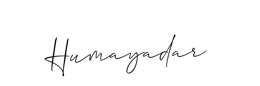 Design your own signature with our free online signature maker. With this signature software, you can create a handwritten (Allison_Script) signature for name Humayadar. Humayadar signature style 2 images and pictures png