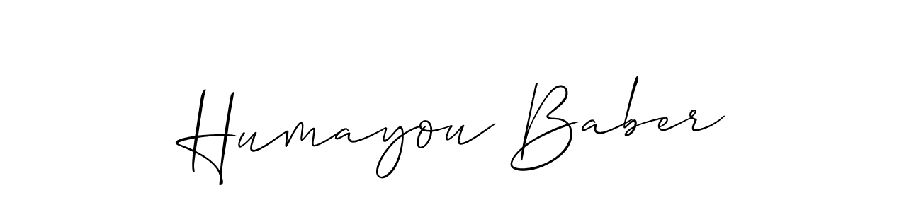 How to make Humayou Baber name signature. Use Allison_Script style for creating short signs online. This is the latest handwritten sign. Humayou Baber signature style 2 images and pictures png