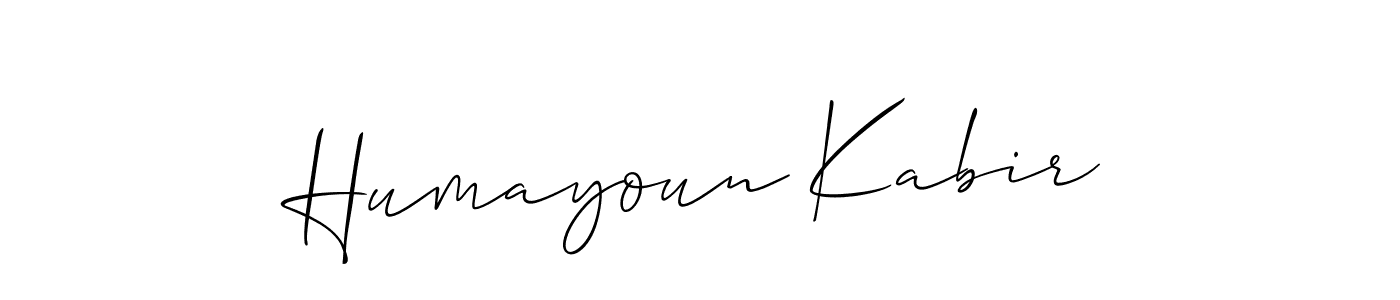 Use a signature maker to create a handwritten signature online. With this signature software, you can design (Allison_Script) your own signature for name Humayoun Kabir. Humayoun Kabir signature style 2 images and pictures png