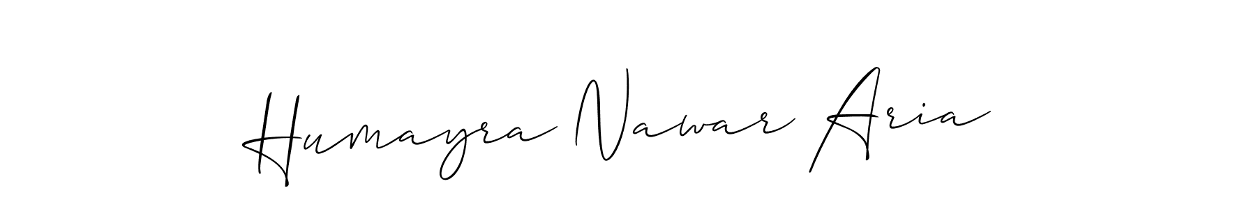 Create a beautiful signature design for name Humayra Nawar Aria. With this signature (Allison_Script) fonts, you can make a handwritten signature for free. Humayra Nawar Aria signature style 2 images and pictures png