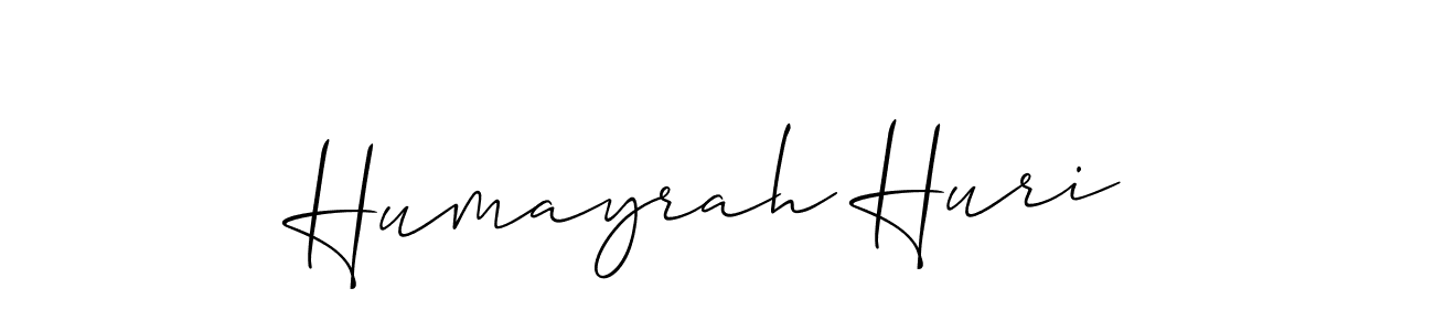 You should practise on your own different ways (Allison_Script) to write your name (Humayrah Huri) in signature. don't let someone else do it for you. Humayrah Huri signature style 2 images and pictures png