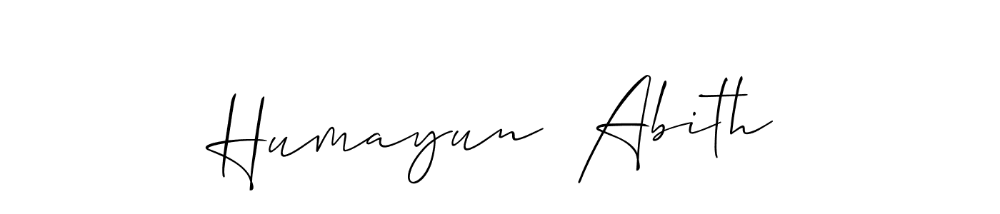 It looks lik you need a new signature style for name Humayun  Abith. Design unique handwritten (Allison_Script) signature with our free signature maker in just a few clicks. Humayun  Abith signature style 2 images and pictures png