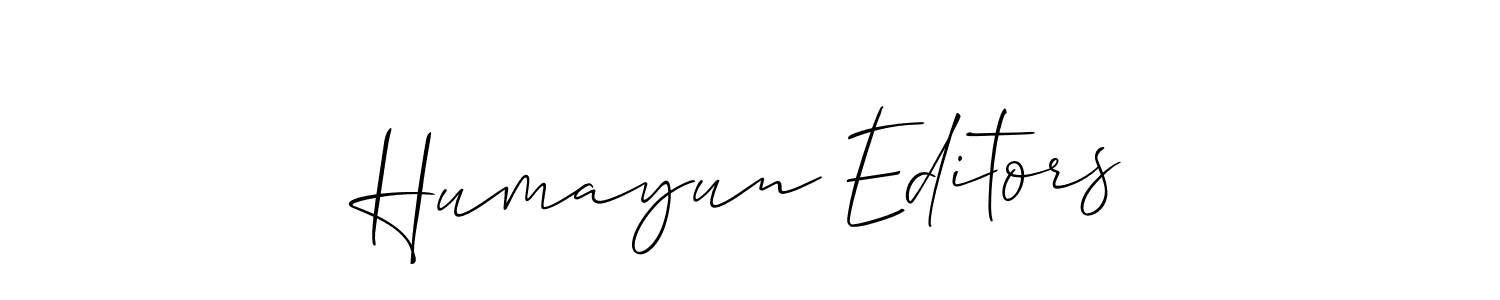 It looks lik you need a new signature style for name Humayun Editors. Design unique handwritten (Allison_Script) signature with our free signature maker in just a few clicks. Humayun Editors signature style 2 images and pictures png
