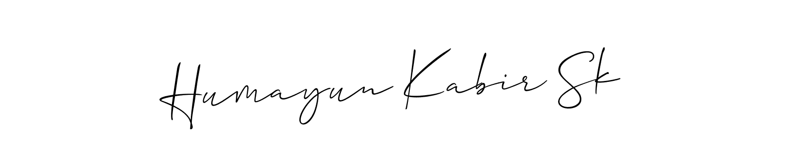 Allison_Script is a professional signature style that is perfect for those who want to add a touch of class to their signature. It is also a great choice for those who want to make their signature more unique. Get Humayun Kabir Sk name to fancy signature for free. Humayun Kabir Sk signature style 2 images and pictures png