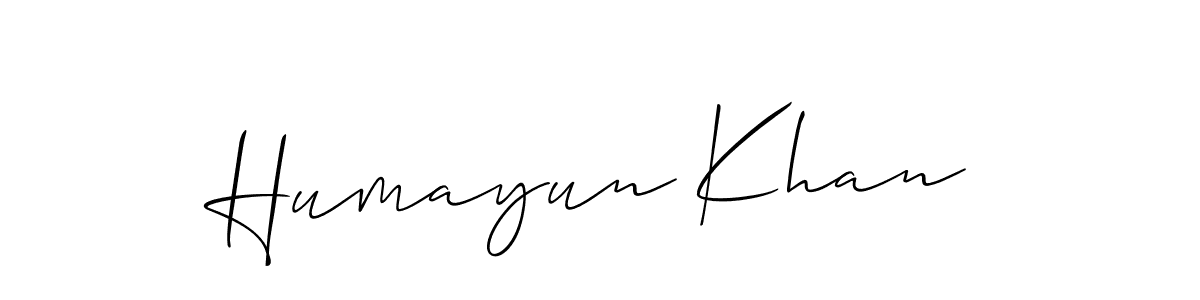 Create a beautiful signature design for name Humayun Khan. With this signature (Allison_Script) fonts, you can make a handwritten signature for free. Humayun Khan signature style 2 images and pictures png