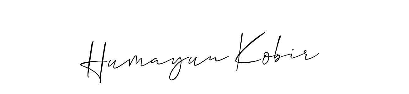 Make a beautiful signature design for name Humayun Kobir. With this signature (Allison_Script) style, you can create a handwritten signature for free. Humayun Kobir signature style 2 images and pictures png