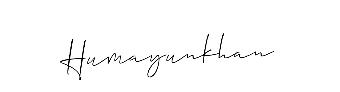 Make a beautiful signature design for name Humayunkhan. With this signature (Allison_Script) style, you can create a handwritten signature for free. Humayunkhan signature style 2 images and pictures png