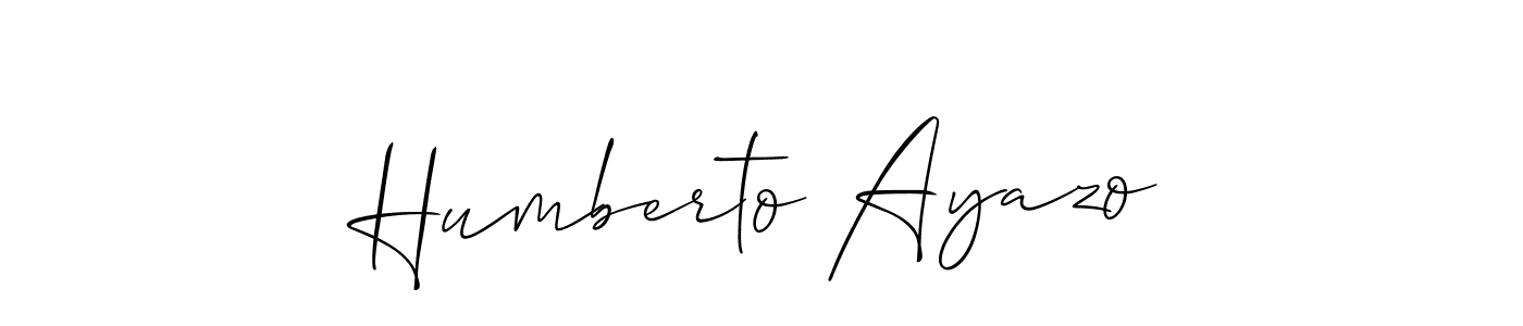 How to make Humberto Ayazo name signature. Use Allison_Script style for creating short signs online. This is the latest handwritten sign. Humberto Ayazo signature style 2 images and pictures png