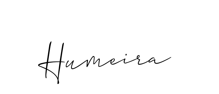 Also we have Humeira name is the best signature style. Create professional handwritten signature collection using Allison_Script autograph style. Humeira signature style 2 images and pictures png