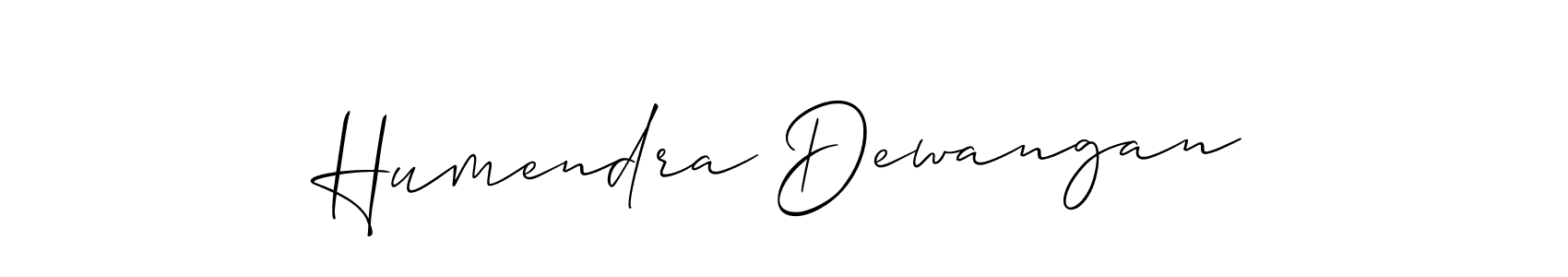 Use a signature maker to create a handwritten signature online. With this signature software, you can design (Allison_Script) your own signature for name Humendra Dewangan. Humendra Dewangan signature style 2 images and pictures png