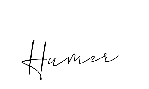 Design your own signature with our free online signature maker. With this signature software, you can create a handwritten (Allison_Script) signature for name Humer. Humer signature style 2 images and pictures png