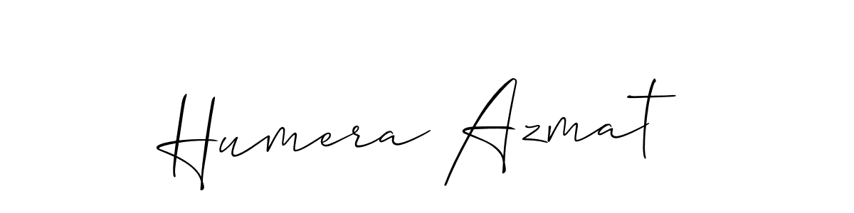 You should practise on your own different ways (Allison_Script) to write your name (Humera Azmat) in signature. don't let someone else do it for you. Humera Azmat signature style 2 images and pictures png