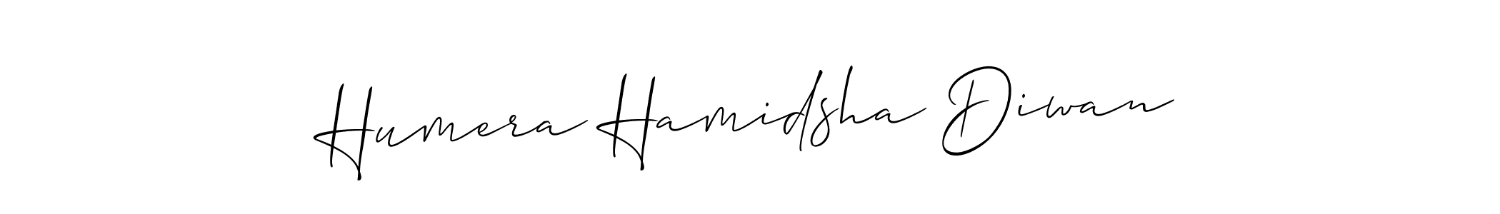 Make a beautiful signature design for name Humera Hamidsha Diwan. With this signature (Allison_Script) style, you can create a handwritten signature for free. Humera Hamidsha Diwan signature style 2 images and pictures png