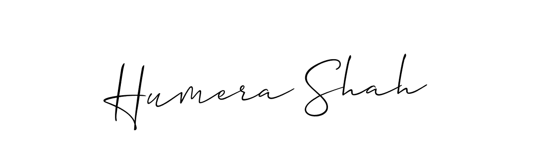 How to make Humera Shah name signature. Use Allison_Script style for creating short signs online. This is the latest handwritten sign. Humera Shah signature style 2 images and pictures png