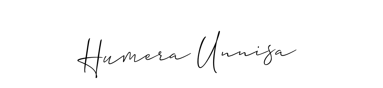 How to make Humera Unnisa signature? Allison_Script is a professional autograph style. Create handwritten signature for Humera Unnisa name. Humera Unnisa signature style 2 images and pictures png
