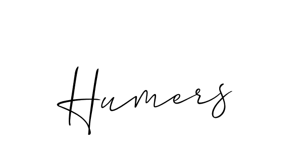 Create a beautiful signature design for name Humers. With this signature (Allison_Script) fonts, you can make a handwritten signature for free. Humers signature style 2 images and pictures png