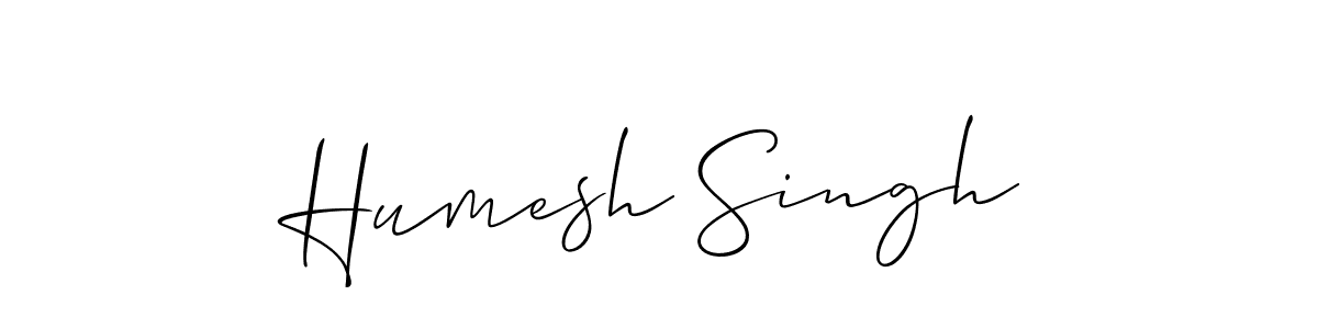 Make a beautiful signature design for name Humesh Singh. With this signature (Allison_Script) style, you can create a handwritten signature for free. Humesh Singh signature style 2 images and pictures png