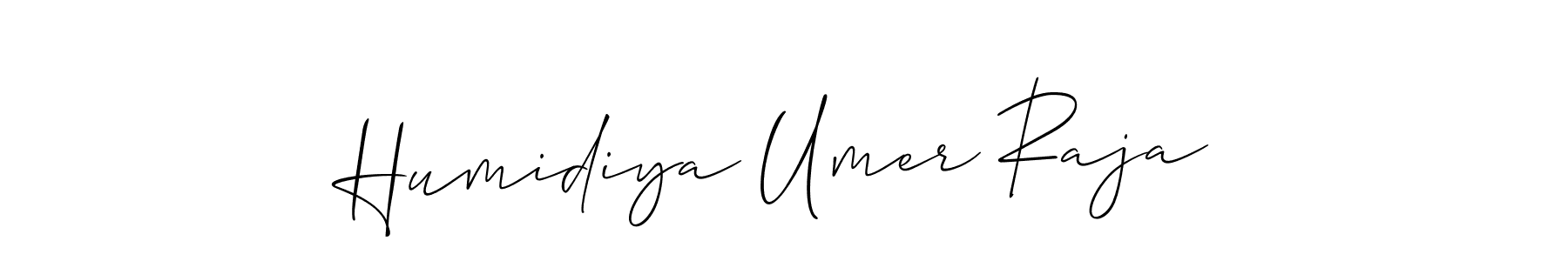The best way (Allison_Script) to make a short signature is to pick only two or three words in your name. The name Humidiya Umer Raja include a total of six letters. For converting this name. Humidiya Umer Raja signature style 2 images and pictures png