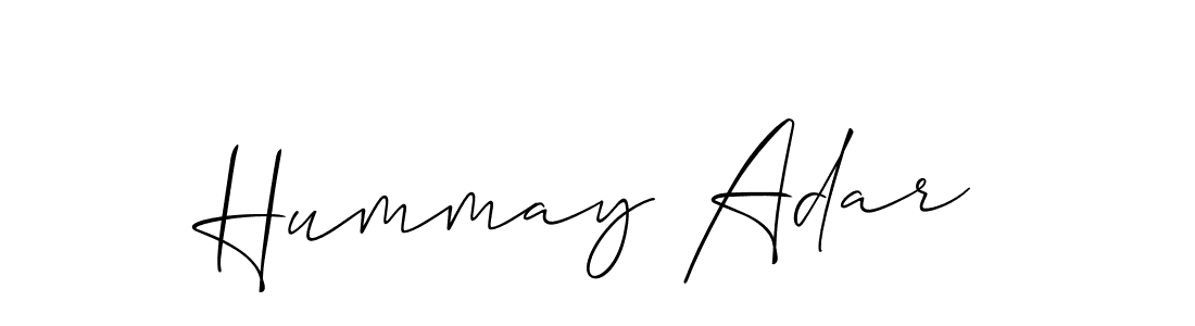 Create a beautiful signature design for name Hummay Adar. With this signature (Allison_Script) fonts, you can make a handwritten signature for free. Hummay Adar signature style 2 images and pictures png