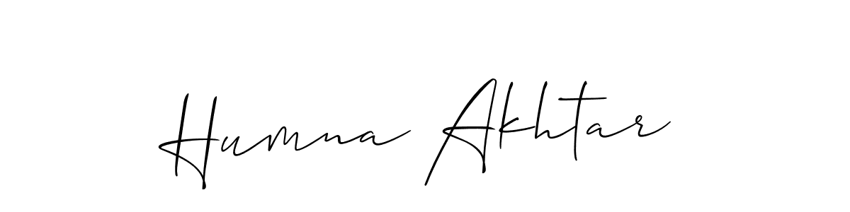 How to make Humna Akhtar signature? Allison_Script is a professional autograph style. Create handwritten signature for Humna Akhtar name. Humna Akhtar signature style 2 images and pictures png