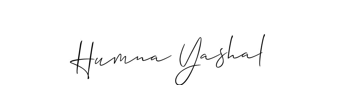 Humna Yashal stylish signature style. Best Handwritten Sign (Allison_Script) for my name. Handwritten Signature Collection Ideas for my name Humna Yashal. Humna Yashal signature style 2 images and pictures png