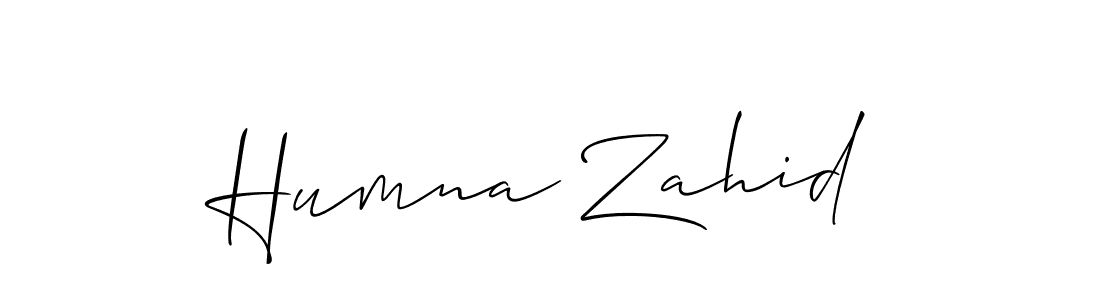 Design your own signature with our free online signature maker. With this signature software, you can create a handwritten (Allison_Script) signature for name Humna Zahid. Humna Zahid signature style 2 images and pictures png