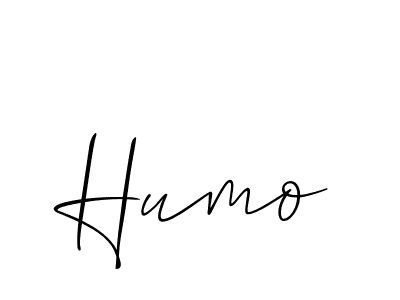 Design your own signature with our free online signature maker. With this signature software, you can create a handwritten (Allison_Script) signature for name Humo. Humo signature style 2 images and pictures png