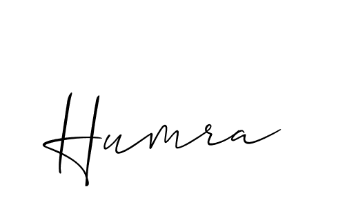 How to make Humra signature? Allison_Script is a professional autograph style. Create handwritten signature for Humra name. Humra signature style 2 images and pictures png