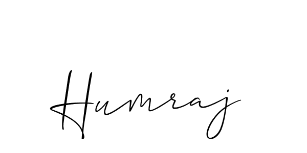 The best way (Allison_Script) to make a short signature is to pick only two or three words in your name. The name Humraj include a total of six letters. For converting this name. Humraj signature style 2 images and pictures png