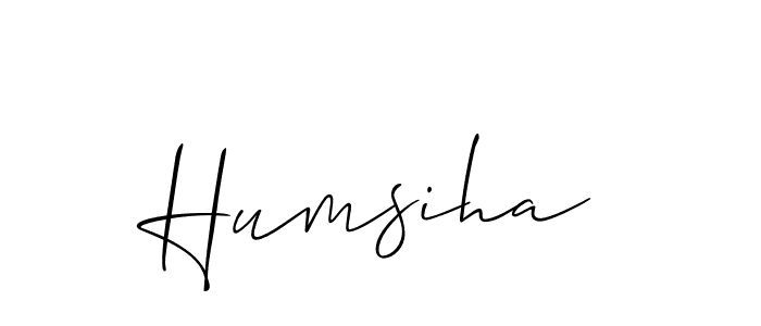 How to make Humsiha name signature. Use Allison_Script style for creating short signs online. This is the latest handwritten sign. Humsiha signature style 2 images and pictures png