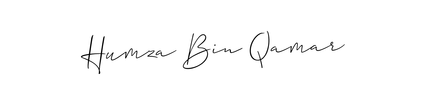 It looks lik you need a new signature style for name Humza Bin Qamar. Design unique handwritten (Allison_Script) signature with our free signature maker in just a few clicks. Humza Bin Qamar signature style 2 images and pictures png