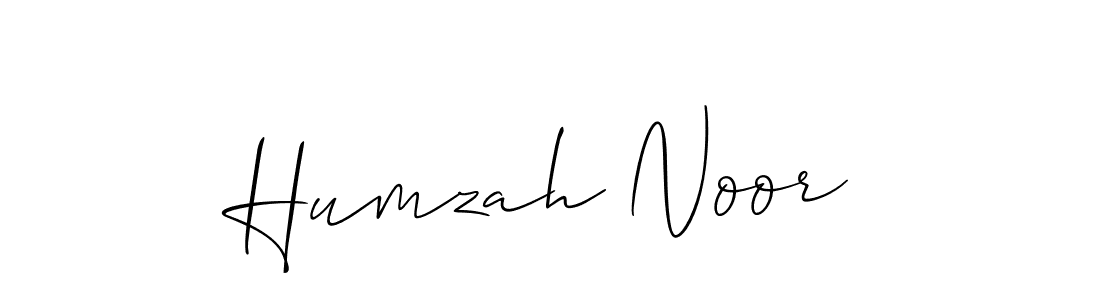 How to make Humzah Noor name signature. Use Allison_Script style for creating short signs online. This is the latest handwritten sign. Humzah Noor signature style 2 images and pictures png