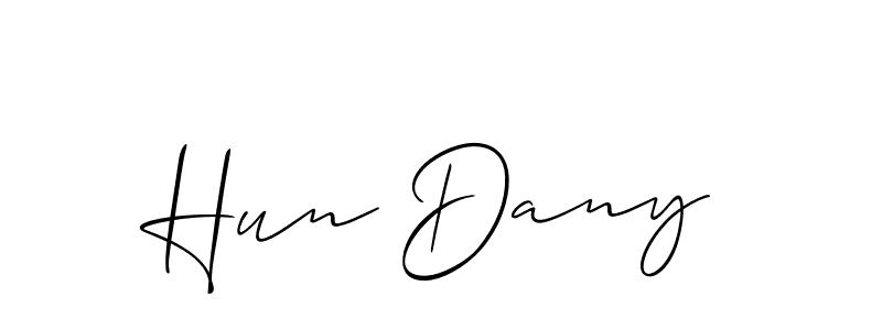 Use a signature maker to create a handwritten signature online. With this signature software, you can design (Allison_Script) your own signature for name Hun Dany. Hun Dany signature style 2 images and pictures png