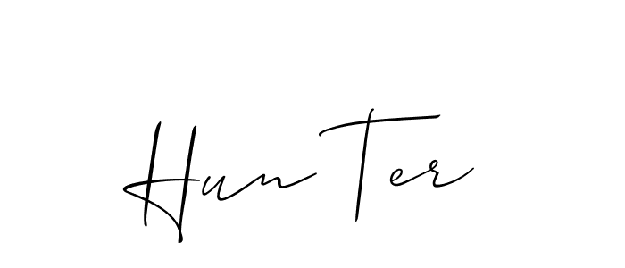 It looks lik you need a new signature style for name Hun Ter. Design unique handwritten (Allison_Script) signature with our free signature maker in just a few clicks. Hun Ter signature style 2 images and pictures png