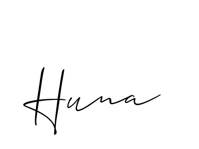 The best way (Allison_Script) to make a short signature is to pick only two or three words in your name. The name Huna include a total of six letters. For converting this name. Huna signature style 2 images and pictures png
