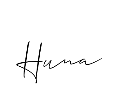 Huna stylish signature style. Best Handwritten Sign (Allison_Script) for my name. Handwritten Signature Collection Ideas for my name Huna. Huna signature style 2 images and pictures png