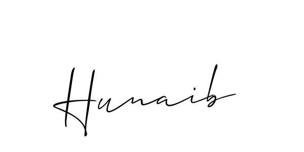 Use a signature maker to create a handwritten signature online. With this signature software, you can design (Allison_Script) your own signature for name Hunaib. Hunaib signature style 2 images and pictures png