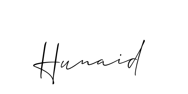 How to make Hunaid signature? Allison_Script is a professional autograph style. Create handwritten signature for Hunaid name. Hunaid signature style 2 images and pictures png