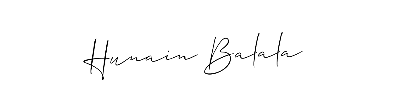 It looks lik you need a new signature style for name Hunain Balala. Design unique handwritten (Allison_Script) signature with our free signature maker in just a few clicks. Hunain Balala signature style 2 images and pictures png